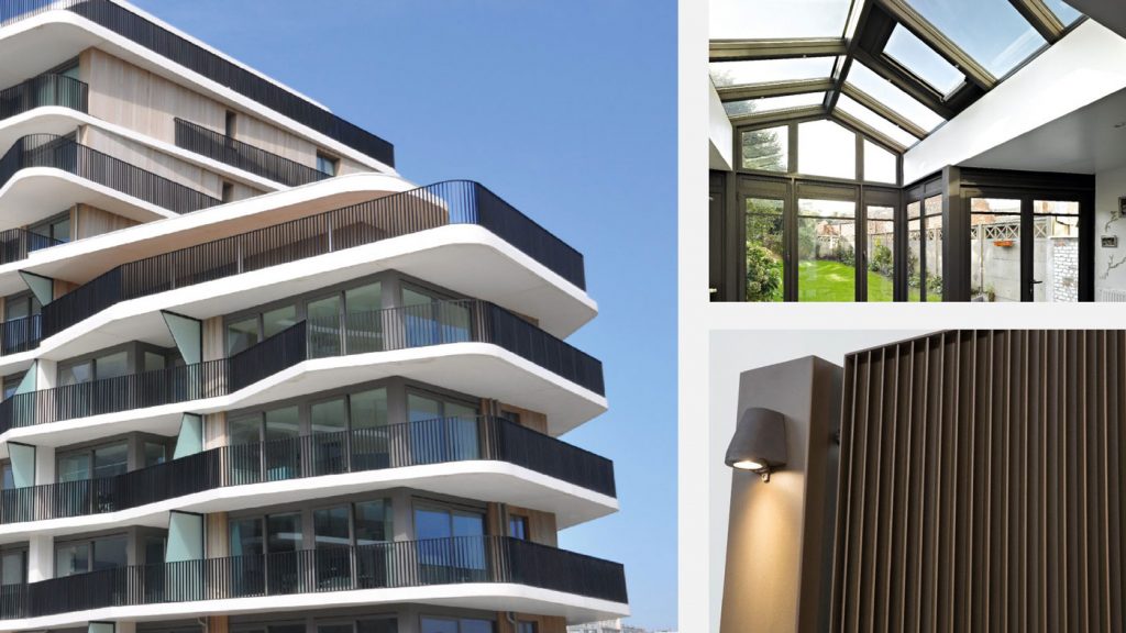 Pour le bâtiment, Flandria réalise des profilés en aluminium avec de nombreuses applications possibles. Façadier, lame brise soleil, garde-corps, menuiserie, portail et clôture pour l’extérieur. Cloison, éclairage, salle blanche, aérateur pour les finitions intérieures.